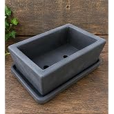Beton Bonsai Saksısı Tabaklı 10-15 cm | Tabaklı Set, 10-15 cm Boyut