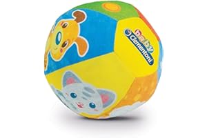 Baby Clementoni - Palla Musicale Amici Animali, Gioco Elettronico per Bambini 3+ Mesi, con Suoni e Dolci Melodie, in Morbida Stoffa, Stimola Manualità, Tatto e Motricità, Lingua Italiana, 17132