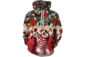 Imbry Mens Ugly Christmas Jumpers Funny 3D Hoodie Sweater Xmas Sweatshirt