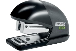 Rapid Recycle Mini-agrafeuse, 10 feuilles, format de poche, noire, compacte