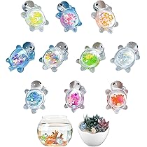 10 Stück Leuchtende Mini-Schildkröten Aus Harz - Magische Deko Für Drinnen & Draußen