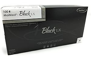 Latex Single use gloves 100 St black Tattoo Size M by Maimed