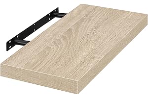 EUGAD Étagères Murale en MDF,étagère de Rangement décorative Flottante 60cm Longueur,Chêne
