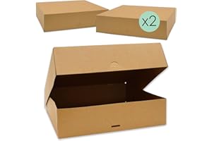 ScrapCooking - Set di 2 Scatole per Dolci - 32 x 32 x 8 cm - Scatole Cartone Alimentare - Porta Torta - Scatola con Coperchio - Torte, Crostate, Pizze - Riutilizzabili - Fabbricate in Francia - 5501