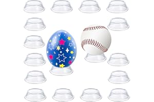 TERDEWE 16 Pack Easter Eggs Stand ,Reversible Sphere Stand ，Cone Display Stands ,for wooden Egg Spheres,Baseball,Golf Ball,Softball,Transparent Invisible Egg Holder