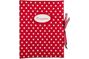 bettina bruder - Zeugnismappe DIN A4 - innen 30 Sichthüllen - Punkte Streifen rot weiß