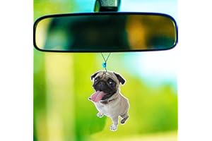 Gifton - Car Air Freshener Pug Dog - Long Lasting Fresh Lemon Scent - Novelty Gift for Women - Funny Present for Girl Girlfriend Mum Her Accessories - Christmas Stocking Filler Color Pink (1 Pack)