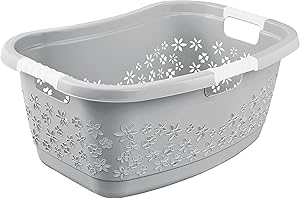 keeeper Panier à Linge Ergonomique avec Design Ajouré, Poignées Antidérapantes, 50 L, Lasse, Nordic Grey