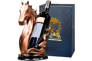 YINGAVERSAI Wine Bottle Holder Wine Racks Tabletop Horse Statue as Home Kitchen Wine Cellar Decorative Storage Organizer, Horse Sculpture Horse Decor Horse Gifts for Girls Men Women (Bronze)