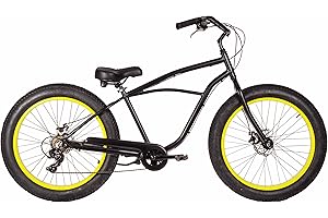 FK CYCLING Bicicleta Chopper Crucero Ruedas Fat Bike 26" x 4.0 Cambio de Marchas Shimano 7 velocidades