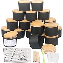 Set da 20 barattoli per confetti in vetro, da 100 ml, decorati