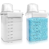 2 Stuks Wasmiddelopbergdoos, 1,5 L, Herbruikbare Wasmiddelopslag Pet Wasmiddeldispenser