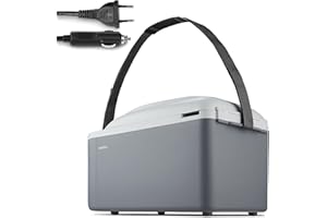 MEDION Nevera portátil con función de Calor (eléctrica, 2 en 1, refrigeración y calefacción, 16 litros, Correa de Transporte, conexión 2 en 1, Adaptador para Coche de 230 V y 12 V, para Coche, camión