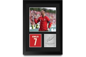 HWC Trading Cristiano Ronaldo Portugal Gåvor Tryckt Signerad Autograf Bild För Fotbollsfans Och Supportrar - A4 Porträtt Inramad