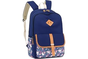 Leaper Canvas School Backpack for Girls Laptop Bag Travel Bag Bookbag Daypack