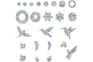 haierdidi Suncatcher, 24 adesivi per finestre con uccelli, anti-collisioni, autoadesivi, per vetri di vetro, invisibili