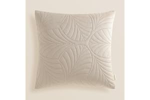 ROOM99 Feel 45 x 45 cm ozdobna poszewka na poduszkę, dekoracyjna, dekoracyjna, nowoczesna, do sypialni, salonu, aksamitna, beżowa, 1 sztuka