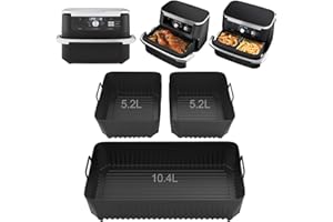 Feelhap Moule Air Fryer, Accessoire Air Fryer pour Foodi Flex 10.4 L AF500EU, 3PCS Silicone Air Fryer Accessoires, Moule Silicone Air Fryer pour Friteuse, Air Fryer Accessoires pour Ninja AF500EU