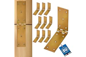 KOTARBAU® Kistenband 10 St. Scharnier Gerollte Tischband Möbelscharnier Gelb Verzinkt Torband Möbelband Türscharnier 2 Flügel Top-Qualität 250 x 50 mm