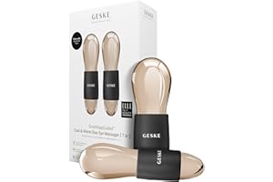 GESKE Cool & Warm Duo Eye Massager | 7 in 1 | Double masseur pour gagner du temps | Pour les yeux et le visage | Refroidissement et réchauffement sans batterie | Raffermit, détend et dégonfle la peau