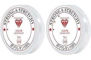 MOGITO Fil Elastique pour Bracelet - Transparent pour Perles, Bijoux, Fabrication et Artisanat (2, ∅0.6mm (15m) + ∅0.8mm (6.5m))