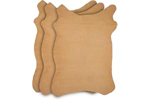 Zerimar Piel Cuero | Pieles de Cuero Natural | Retales de Piel para Manualidades | Piel Napa (Serraje-Camel)