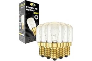 CLAR - Backofenlampe E14 25W 300 Grad, Mikrowellen-Glühbirne (Pack5)
