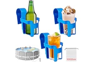BFHRHF 3 Stücke Getränkehalter Pool, Getränkehalter Poolrand, Pool Getränkehalter aus Kunststoff, Keine Verschüttungen Robuste Multifunktionale Poolside Drink Hanging Cup Holder Passt für die meisten Pools