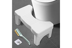 KIMIGO Taburete de Inodoro para Baño con Almohadillas Antideslizantes - Escalón Portátil para Estreñimiento y Flatulencia