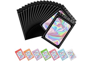Artcut 100 PCS Smell Proof Bag, Mylar Bags, Small Baggies for Packaging, Holographic Bags and Heat Seal Pouches for Halloween Candy and Party Favors, Plastic Baggies (Black, 3 * 4.7inch)
