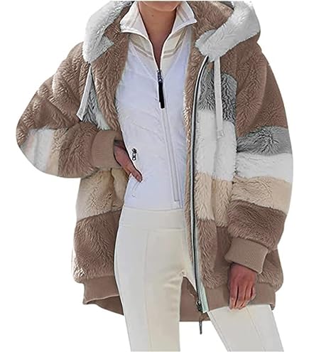 Generisch Fleecemantel Damen Stilvoller Teddyjacke Warm