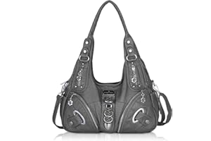 Angel Kiss Damen Schultertasche Hobo Tasche Umhängetaschen Schlusstaschen Henkeltaschen weiches PU Leder mit Reißver Handtasche Viele Fächer tolle tasche für Frauen