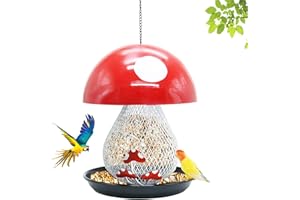 Mangiatoia per Uccelli Selvatici da Giardino, BEENOZO Mangiatoia per Uccelli da Appendere, Semi di girasole, Cuori di fiori, Arachidi, Robusto e affidabile, Può Essere Appeso