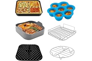 ‎I-MOGOO Quadratische Luftfritteusen Zubehör 5,5L, Silikon-Luftfritteusen-Tablett, 5,5L XXL-Utensilien-Form,for COSORI Ninjia CECOTEC INNSKY Philips 5,5L 6L 6,2L Quadratische Luftfritteuse