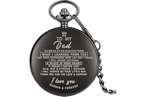 COKINKIDS Reloj de Bolsillo para Hombre con Cadena de eslabones para papá