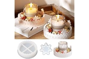 KUNAXKU moule bougie noel, Moules en Silicone pour couronne de l'Avent, calendrier de l'Avent, moules en Silicone de Noël, moules en silicon, étoile, pour bougies en plâtre et résine époxy, moule Silicon no