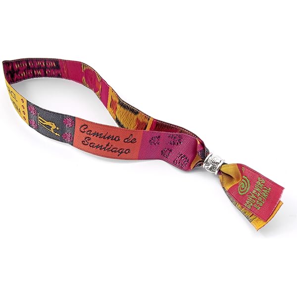 Bracciale Cammino Di Santiago - Tessuto Con Conchiglia E Freccia, Souvenir Pellegrinaggio - Foto 9