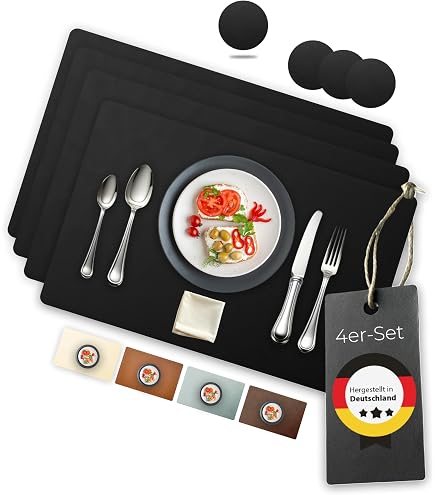 Set Di 6 Sottobicchieri In Pelle Marrone | Antiscivolo E Lavabili | Made In Germany – Perfetti Per Proteggere Tavolo E Mobili