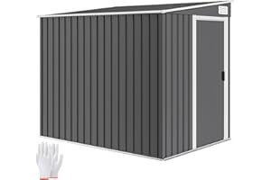 Outsunny Metall Gerätehaus 2,81m² 154x206,5x181 cm Geräteschuppen mit Pultdach Fundament Schiebetür wetterfest Gartenhaus Outdoor Garten Schuppen Schrank für Hinterhof Außenbereich Dunkelgrau