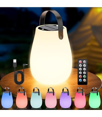 Lampe De Table Solaire Extérieure NiceBuy - 8 Couleurs, RGB, Rechargeable USB, IP44