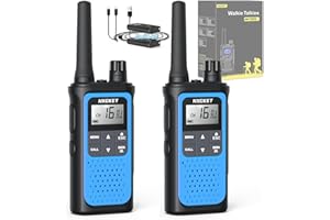 NXGKET Talkie walkie Professionnel,PMR446 sans Licence Talkie-walkie Longue Portée 1-5km,Rechargeable avec Batterie Li-ION Intégrées,16 Canaux Radio avec Lampe De Poche pour Camping