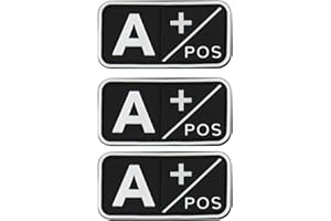 Ranstac Patch Gruppo Sanguigno Toppa Tattico in PVC Set di 3 Luminoso A B AB O POS NEG CJ/XXT-01