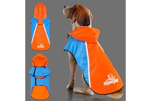 DQGHQME Dog Raincoat, Raincoats for Dog 100% Waterproof, Reflective Hi-Visibility Dog Rain Coat,Jacket with Harness Hole, Free Running Rain Coats with No Legs, Keep Dogs Comfortable and Dry on Rainy Days.