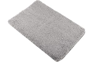 Kikc Alfombra de baño antideslizante, de microfibra, muy absorbente, lavable en lavadora, apta para baño (40 x 60 cm), color gris