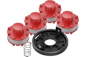 TRUSTLIONTEK Ersatzfadenspule, Kompatibel mit Einhell GE-CT 36/30Li E, Rasentrimmer-Zubehör,ersetzen Einhell 3405096 Ersatzspulen. (4 Ersatzspulen + 1 Trimmerabdeckung + 1 Feder)