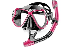 Karvipark Dry Snorkel Set, Anti-Fog Scuba Snorkelling Packages, Panoramic Wide View Snorkelling Goggle, Professional Snorkelling Gear for Adults