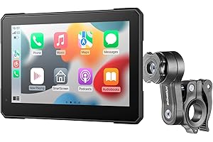 INTERPHONE SYNC70E Essential Motorrad Carplay für Apple und Android – 7 Zoll WiFi- und Bluetooth-Motorrad-Display für Smartphone-Mirroring – Carplay Display mit QUIKLOX- Halterung, IP66 wasserdicht
