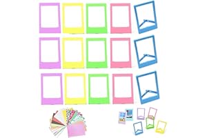 TINGWEN 15pcs Polaroid Mini Fotorahmen+ 40pcs Fotoalbum Aufkleber 8.9 * 5.7 cm Mini Bilderrahmen Kunststoff Sofortbildkamera Fotorahmen Bunt Mini Kamera Zubehör Set Kompatibel mit Instax Mini 11/Mini 9usw