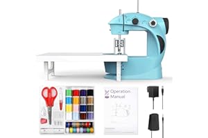 KPCB TECH KPCB Mini Sewing Machine with Finger Guard, Electric Sewing Machine for Beginners with Extension Table (Blue)
