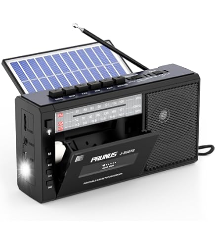 Lychee Enregistreur Cassettes Portable - Radio AM/FM/SW - Haut-parleur Intégré - Bluetooth, USB, SD - Noir